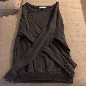 Distressed Wash Gray Crewneck